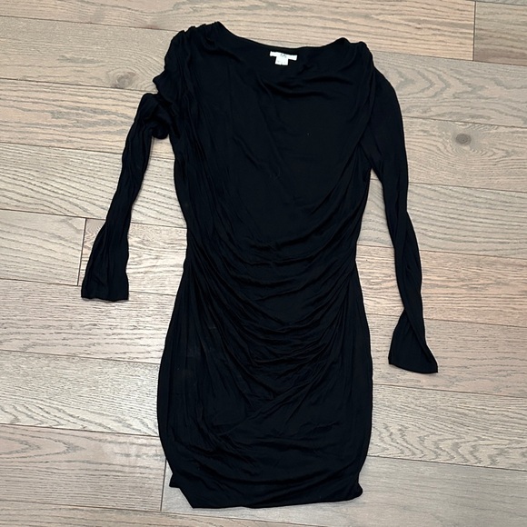 Helmut Lang Dresses & Skirts - Helmut Lang Elegant Black Ruched Dress